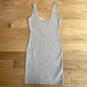 Groceries Apparel Small NWOT Nude Bodycon Tank Dress Mini Neutral Organic Cotton